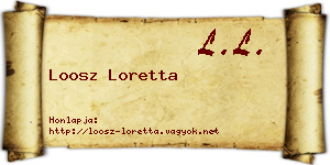Loosz Loretta névjegykártya